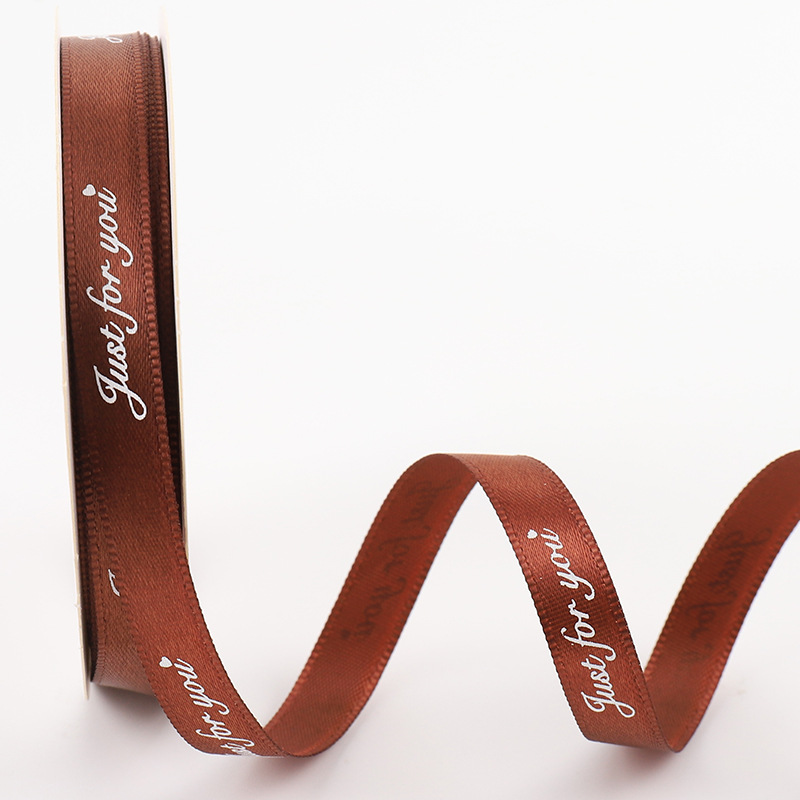 2,5 cm flor floral caja de regalo cinta de poliéster pastel DIY arco cinta sólo para usted letra inglesa cinta