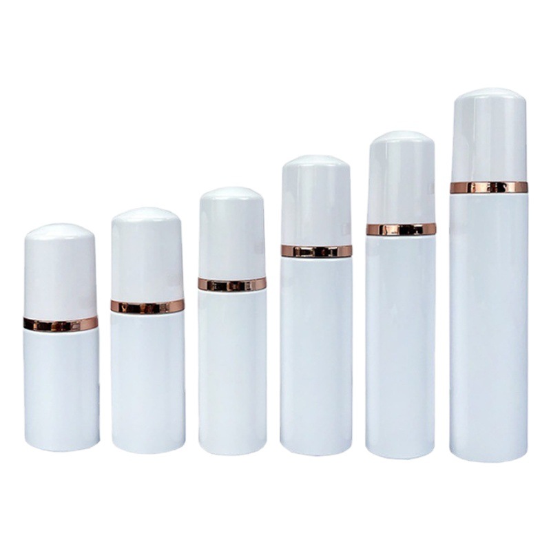 Botella de espuma de 30/60/100 ml en stock, botella con bomba de espuma electrochapada para limpiador facial, botella dispensadora de espuma.