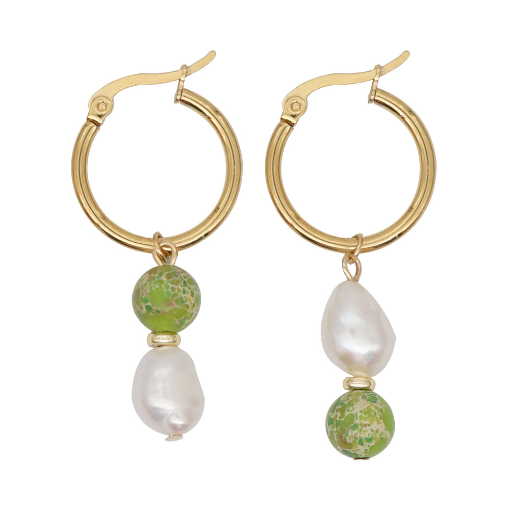 Fashion Geometric Glass Pearl Earrings