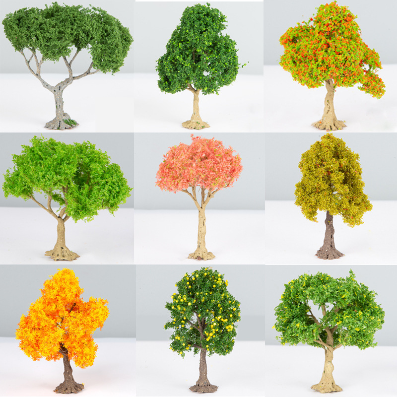 Crab Kingdom Landscape Sand Table Model Tree Mini Handmade Micro Landscape Scene Wire Flower Tree Finished Small Tree Modeling