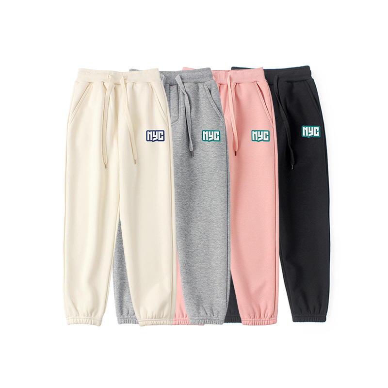 Pantalones de invierno para niños estilo coreano nuevos Pantalones deportivos engrosados para niños medianos y grandes pantalones de niñas calientes forrados de lana al por mayor