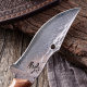Damascus steel multi-purpose knife with leather sheath handle meat eating beef and mutton knife outdoor knife fruit cross-border foreign trade