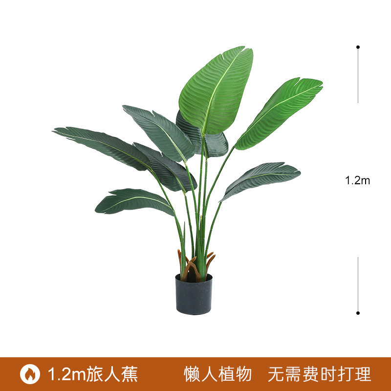 Planta verde artificial bonsai interior gran planta decoración fábrica al por mayor paraíso pájaro plátano decoración paisaje bonsai image 8