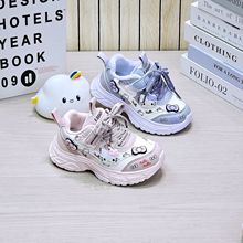 二棉女学生运动鞋2025年冬儿童卡通皮面轻底魔术贴加绒运动鞋批发