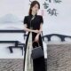 plus size chubby girl Modified Cheongsam Women's Summer Chinese-style Fine Slimming dress Slim-fit High-end All-match Midi Dress