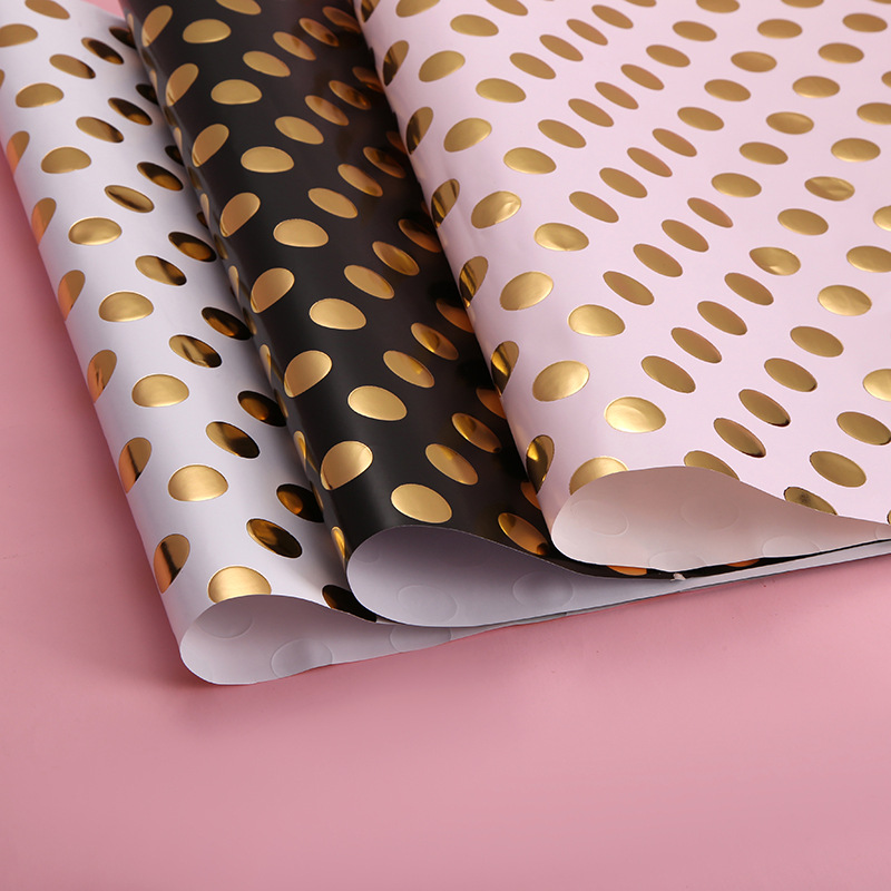 Papel de regalo de San Valentín al por mayor caja de regalo romántica papel de regalo Polka Dot giling exquisito papel de regalo