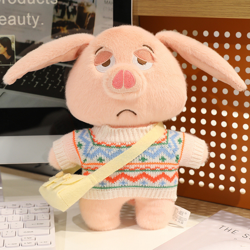 Transformado en una muñeca de montura de cerdo volador, linda muñeca, orejas plegables, regalo de vacaciones complicado de alto valor