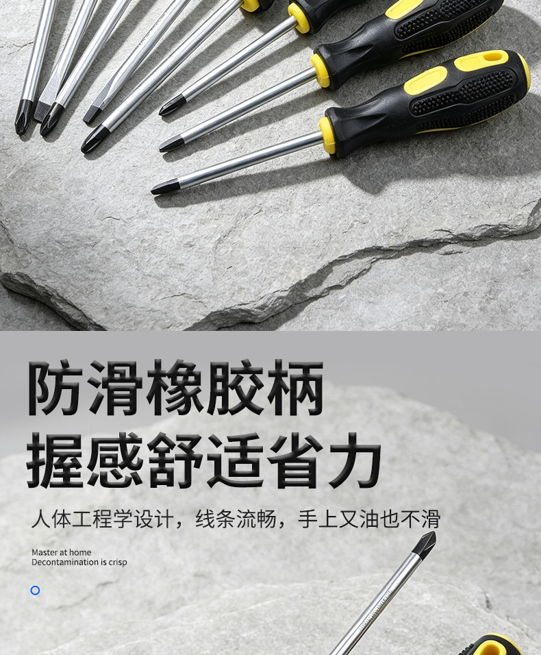 Screwdriver set, magnetic, slotted and Phillips bits