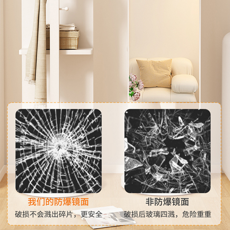 Espejo giratorio para vestir, perchero, espejo integrado, espejo de pie de cuerpo entero, perchero, estante de almacenamiento vertical con espejo de gran ajuste