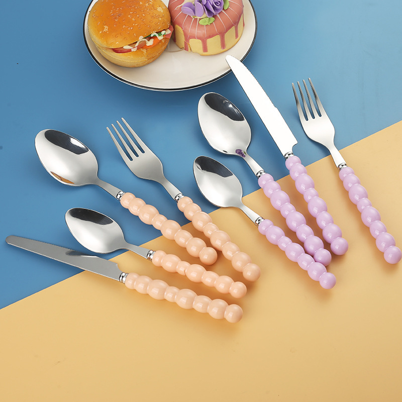 Manufacturer Stainless Steel Knife, Fork and Spoon Set with Pearl Handle, Creative Accessible Luxury Western Food Hotel Coffee Spoon 4-Piece Tableware Set Manufacturer Stainless Steel Knife, Fork and Spoon Set with Pearl Handle, Creative Accessible Luxury Western Food Hotel Coffee Spoon 4-Piece Tableware Set