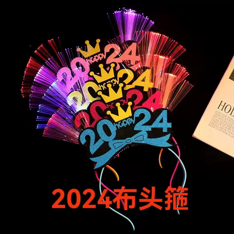 2025发光数字布发箍 兔年闪光led头箍 扫码小礼品夜市新年地推热