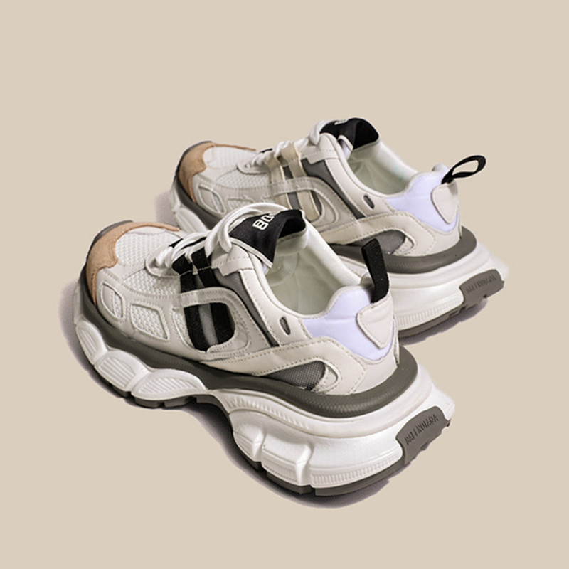Women's 2023 Spring New Mesh Breathable Sports Shoes with Thick Sole, Suitable for Petite Women, Versatile Women's Shoes