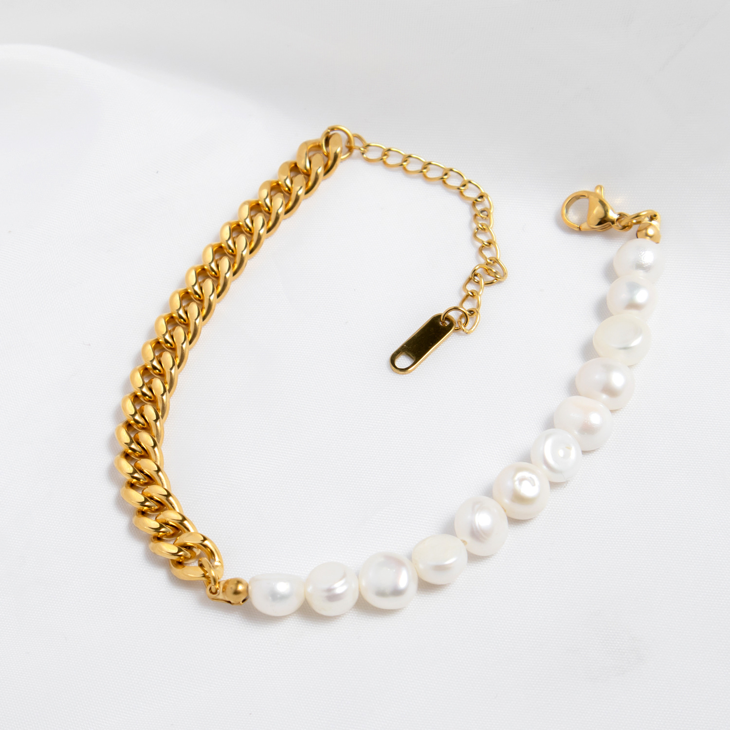 304 Stainless Steel Chain Material 304 Stainless Steel Freshwater Pearl Plating Bracelets