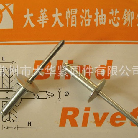 厂家生产供应 常州大华大帽沿铁抽芯铆钉 规格齐全
