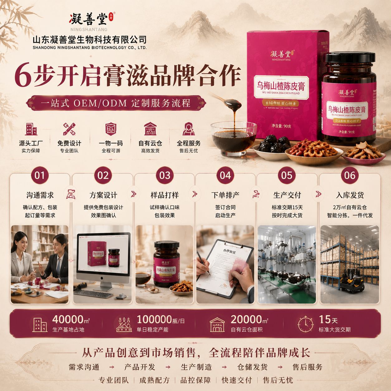 Dark Plum Hawthorn Tangerine Peel Paste (Wu Mei Shan Zha Chen Pi Gao) — Traditional Herbal Paste, 90g overview