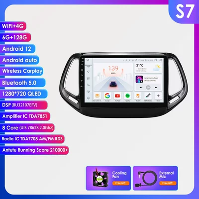 Suitable for Jeep Compass: DVD Navigation - 7862-wifi4glte-version-carplay-eight-core-6128g-10inch-suitable-for-17-20-jeep-compass