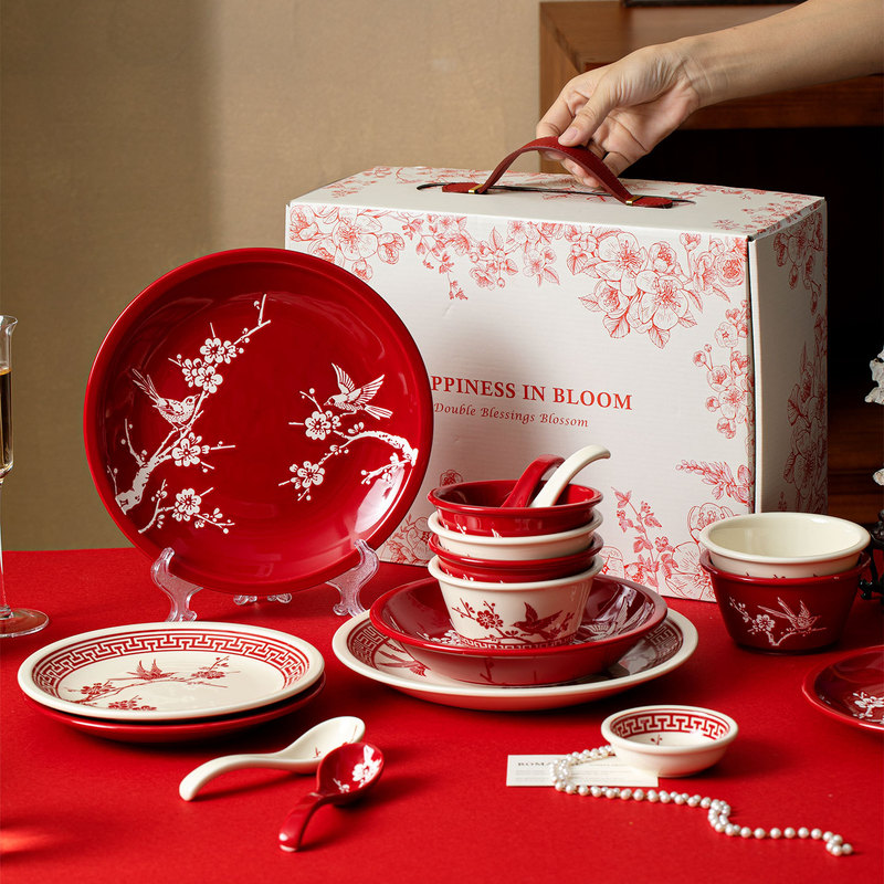 Tableware, Bowls, Chopsticks, Dishes and Plates Set, Wedding Gift for Newlyweds, Best Friend, Wedding, Engagement, Housewarming, Birthday Souvenir