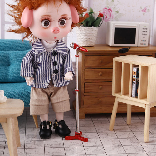 Miniature food toy microphone mini model microphone 1:12 minutes ob11 dollhouse accessories dollhouse toy