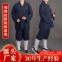 男女藏青色棉麻僧衣套装