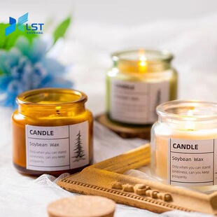 Manufacturer Offer Glass Candle Cup Spray Color Candle Jar Cork Sealed Bottle Brown Scented Candle Empty Bottle Wine Bottle