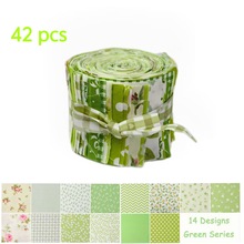 新款42片跨境果凍卷绗缝拼接布条 百家被布条diy材料Quilting Pat