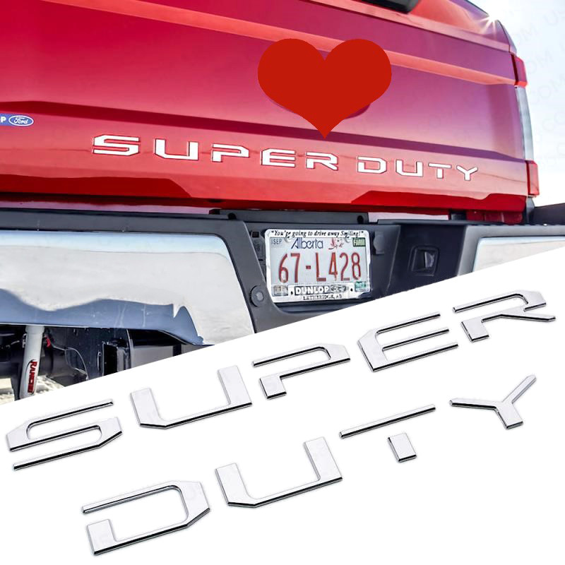 Suitable for 17-19 Ford Pickup Truck Superduty Tailgate Sticker 3D Stereo Front and Rear Car Logo Sticker Electroplating