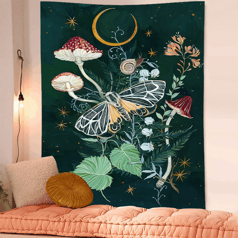 Pilz 2022 Hängendes Tuch Wandbehang Tuch ins Wandbehang Dekoration Schlafzimmer Hintergrund Tuch Pflanze-H_voghion.com