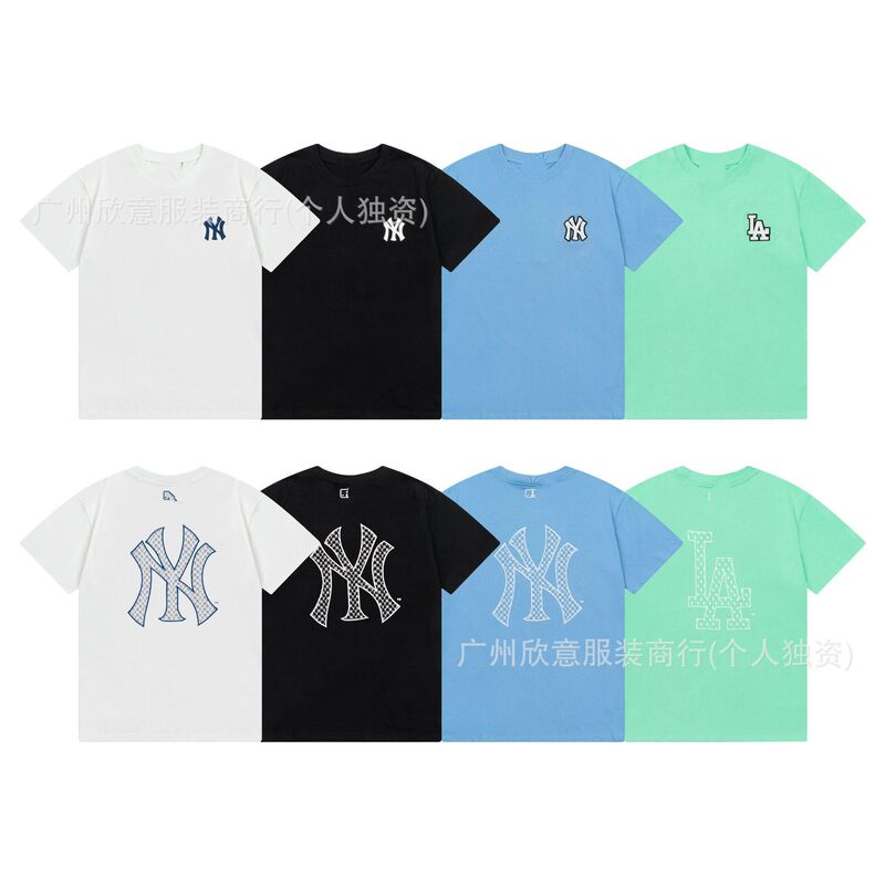 High Version Ml8 Short-Sleeved 24Ss Summer New Style Large Logo Letters on the Back Presbyopic Embroider Loose Casual Men's and Women's T-Shirts