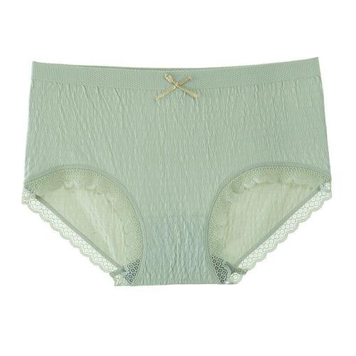 Puff nude oxygen pants Morandi color pure cotton sexy lace ice cream bubble box underwear for women