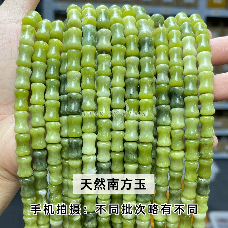 Bamboo Tube Beads, Natural Southern Jade 5×12 mm — ~31 pcs Strand, Organic Jewelry Beads