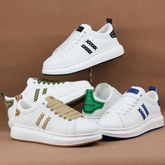 男女同款厚底小白鞋男士潮鞋學生運動鞋平底板鞋輕便休閒鞋女式鞋