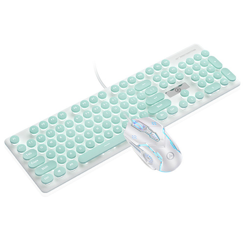 Silver Eagle V8 Punk Mechanical Feel Keyboard and Mouse Set Luminous Gaming Computer Accessories Wholesale Amazon Cross-Border
