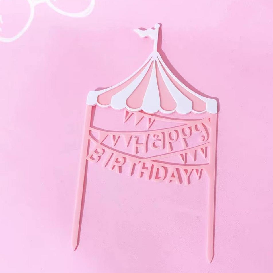 Playground color caramelo decoración hornear Feliz cumpleaños Tarjeta de acrílico inserción suministros fiesta cumpleaños los niños