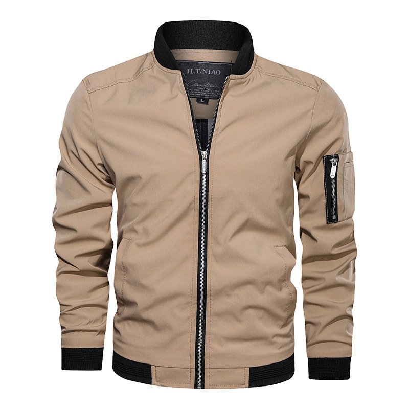 Giacca casual da baseball slim fit, sottile, in versione air, per uomo, primavera e autunno, tuta da volo Force No.1_voghion.com