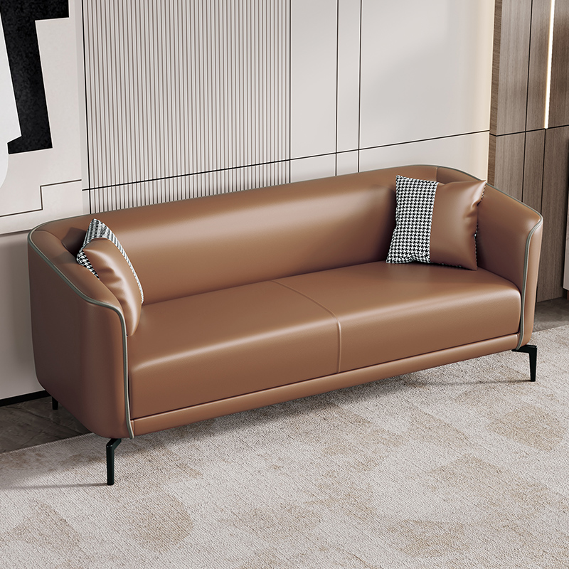 现代简约小沙发皮质欧式小户型办公室新款轻奢沙发客厅2024时尚