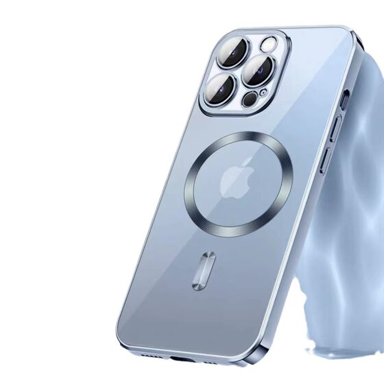 Wireless charging transparent plating shell is suitable for Apple 11/12/13/14/15/16PROMAX mobile phone shell protection