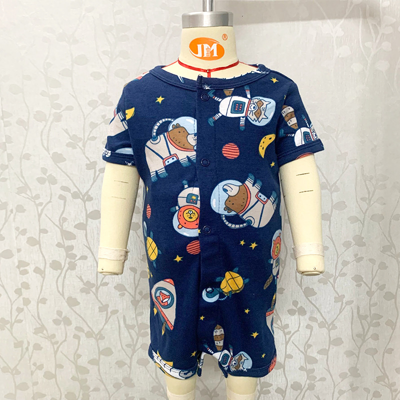 Fábrica al por mayor recién nacido mono de primavera y verano de algodón de manga corta mameluco boxeador mameluco niños y niñas bebé mameluco ropa para niños