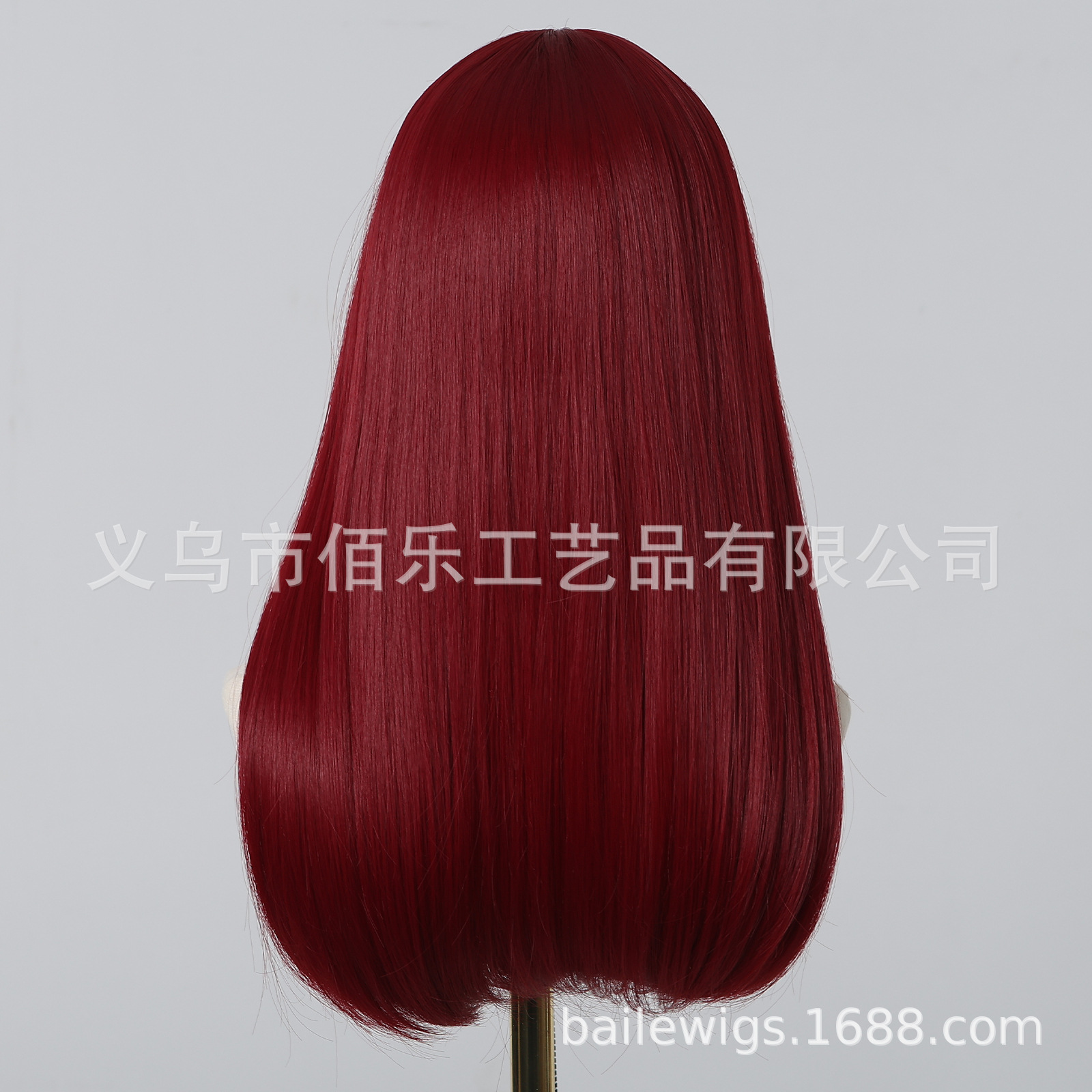 Venta caliente transfronteriza Neptuno rojo Qi flequillo largo cabello liso peluca de fibra química de alta temperatura fabricante spot wigs al por mayor image 5