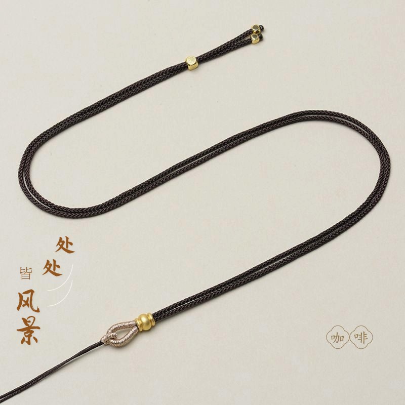 Cordón colgante al por mayor cordón de cuello multicolor jade ágata cordón tejido ajustable cordón de collar más cuentas de jade