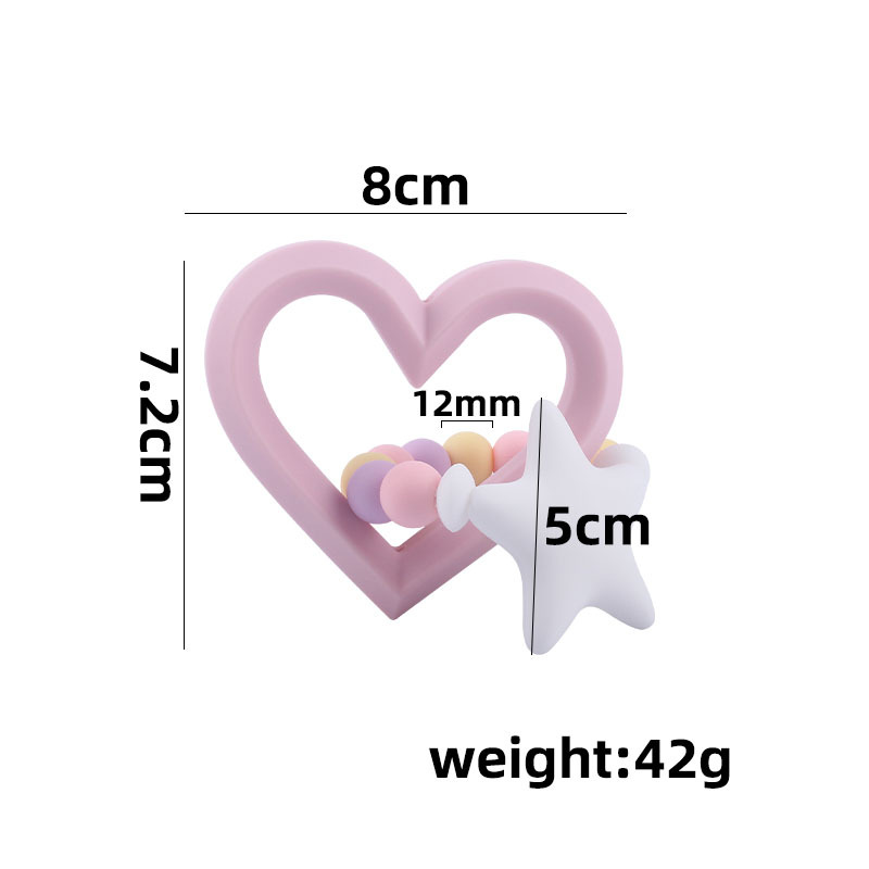 Nuevos productos para bebés de silicona gran amor teether calmante bebé cuentas de silicona pezón pulsera juguete teether