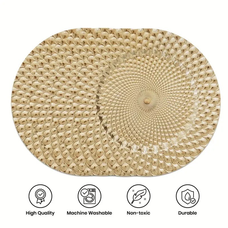 temu Hot Sale Diamante Impresión 2D Cojín de mesa redondo estilo bohemio cojín de lino para diseñar