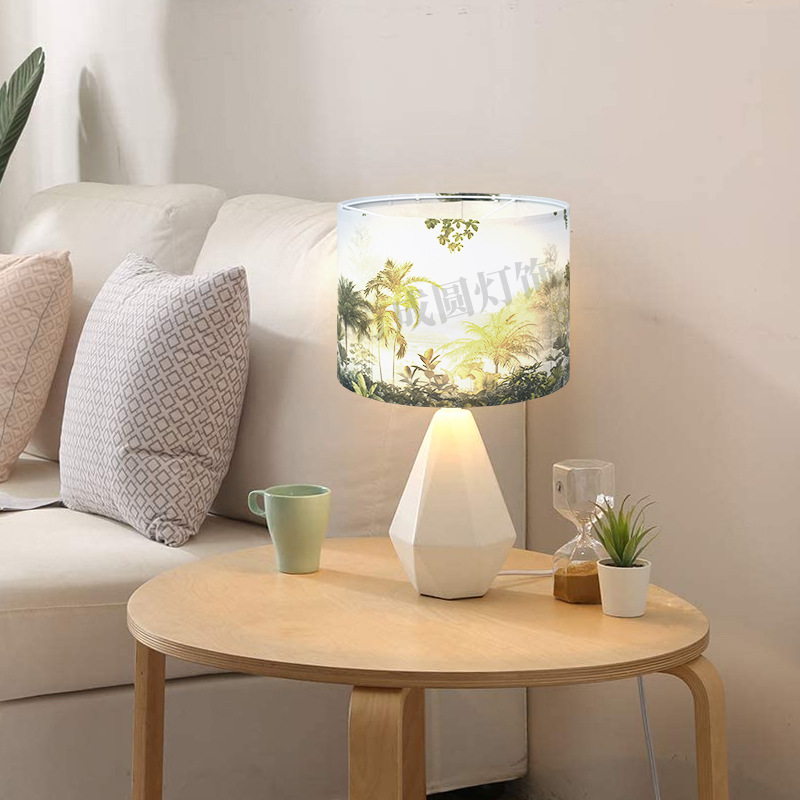 Nueva lámpara de escritorio cubierta de lámpara tropical bosque tropical viento hotel dormitorio cubierta de lámpara de cabecera lámpara de suelo candelabro desmontable cubierta de lámpara KD