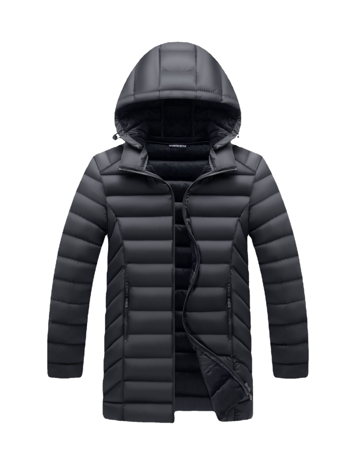 Cross-border Amazon Supply hombres forrada de lana engrosada de longitud media de algodón acolchado abrigo de los hombres abajo de algodón acolchado abrigo cálido comercio exterior