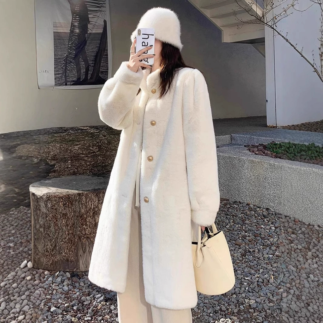 Winter long velvet jacket, mid-length, increased thickness