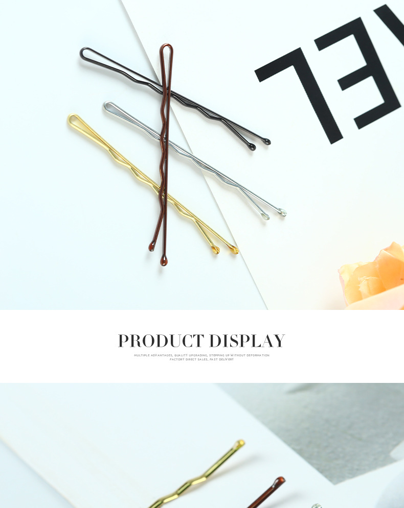 金色银色咖啡色黑色一字波浪夹_06