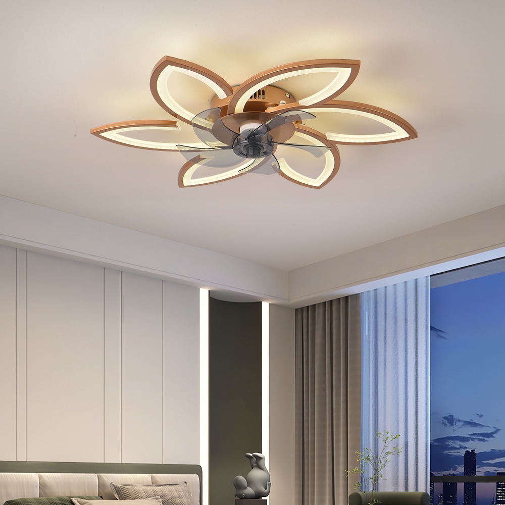 Ventilador de Techo con Luz de Aluminio y Plástico con Control Remoto y App para Sala de Estar y Dormitorio