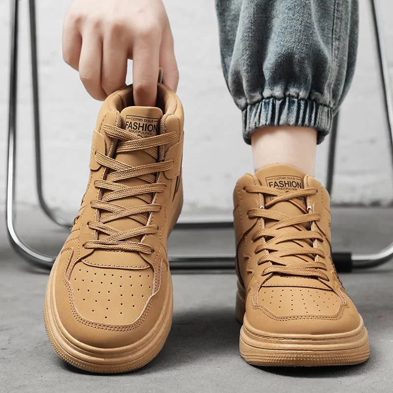 Высокие кроссовки для мужчин лето 2025, модные универсальные белые кроссовки для студентов, нескользящие дышащие спортивные кроссовки для мужчин