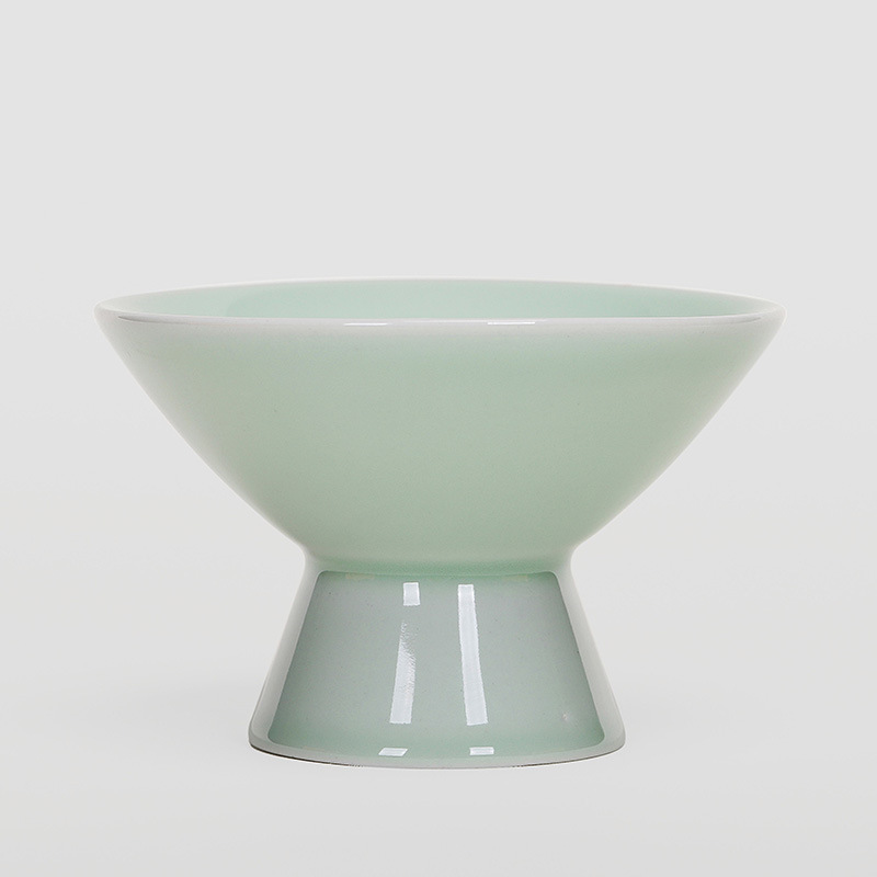 Plato de fruta de cerámica celadón plato de fruta de pie alto bandeja de té restaurante boda plato de fruta Placa de tuerca Hotel Club Placa de pastelería