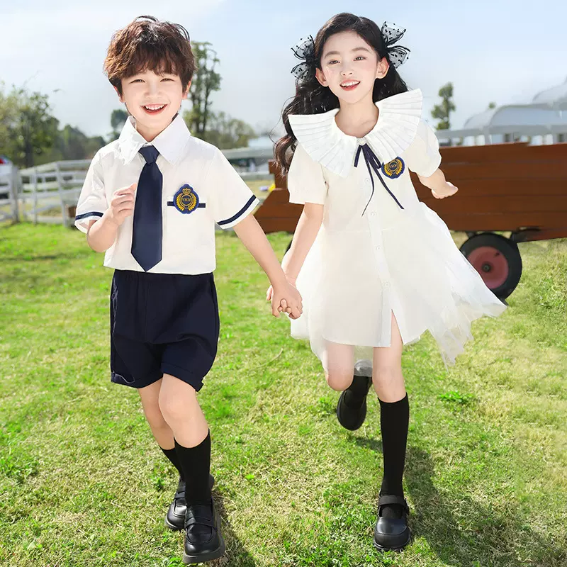 小学生夏装表演服学院风校服幼儿园毕业照合唱朗诵六一儿童演出服