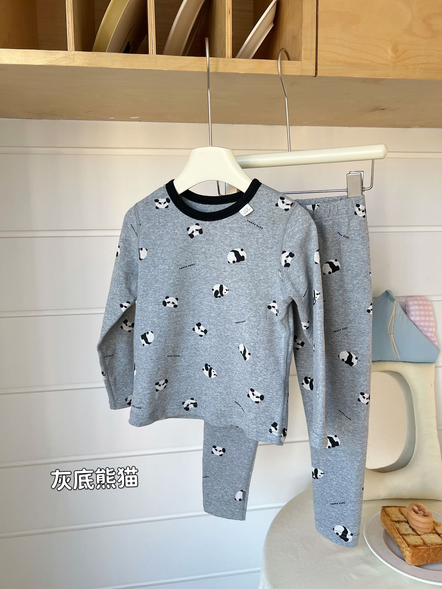 Panda on gray background